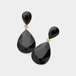 Crystal Double Teardrop Evening Earrings