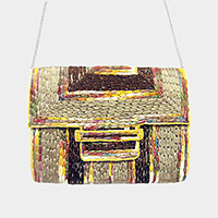 Thread Paper Thread Detailed Clutch / Crossbody Bag