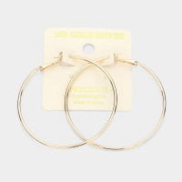 14K Gold Dipped Metal Hoop Earrings