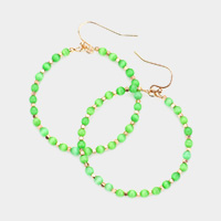 Open Circle Beaded Dangle Earrings