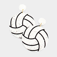 Felt Back Volleyball Sequin Dangle Earrings