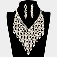 Rhinestone Pave Statement Evening Necklace