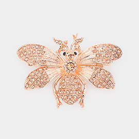 Rhinestone Embellished Honey Bee Pin Brooch