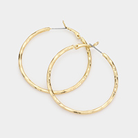 Hammered Metal Hoop Earrings