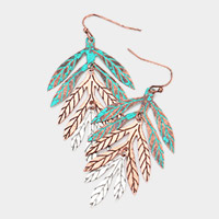 Metal Leaf Dangle Earrings