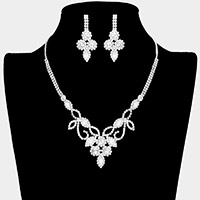 CZ Stone Pave Flower Necklace