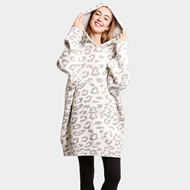 Leopard Hooded Wearable Blanket