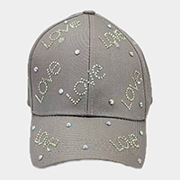 Bling Love Message Patterned Baseball Cap