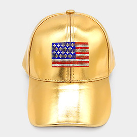 Bling American USA Flag Baseball Cap