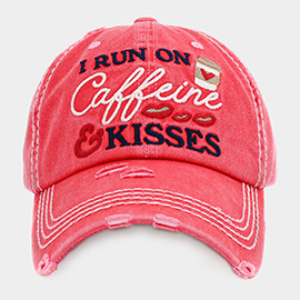 I RUN ON CAFFEINE AND KISSES Vintage Baseball Cap