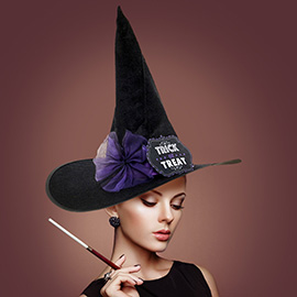 Trick Or Treat Message Halloween Witch Hat