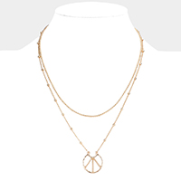 Peace Pendant Double Layered Necklace