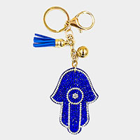 Bling Evil Eye Tassel Keychain