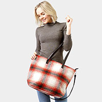 Plaid Check Weekend Tote Bag