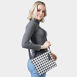 Houndstooth Crossbody / Clutch Bag