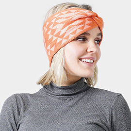 Western Pattern Knit Headband