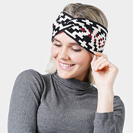 Western Pattern Knit Headband