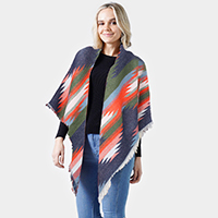 Western Pattern Jacquard Blanket Shawl