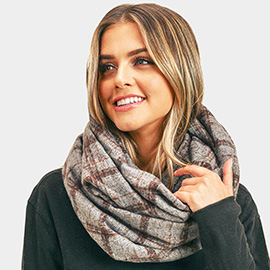 Plaid Check Infinity Scarf