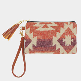 Western Print Wristlet Pouch Bag