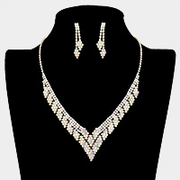 Rhinestone Pave V Shape Necklace