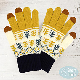 Aztec Pattern Knit Smart Gloves