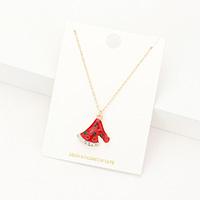 Enamel Christmas Hat Pendant Necklace