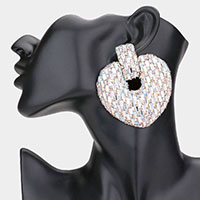 Oversized Rhinestone Embellished Evening Earrings