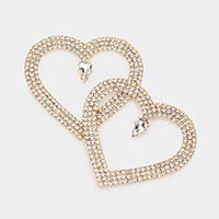 Rhinestone Pave Heart Earrings