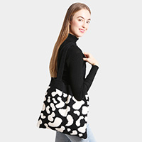 Cow Knit Tote Bag