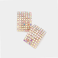 Rectangular Rhinestone Earrings