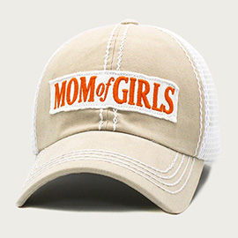 MOM OF GIRLS Message Mesh Back Baseball Cap