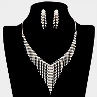 Rhinestone Pave Fringe Necklace