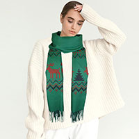 Reindeer Pointed Holiday Scarf