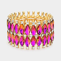 Marquise Stone Embellished Evening Bracelet