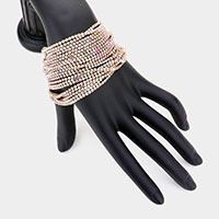 Multi Layered Rhinestone Evening Bracelet