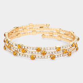 Rhinestone Coil Evening Bracelet