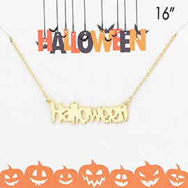 Halloween Metal Message Pendant Necklace