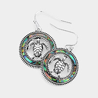 Abalone Turtle Dangle Earrings