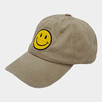 Smile Face Patch Vintage Baseball Cap