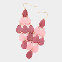 Celluloid Acetate Teardrop Chandelier Dangle Earrings