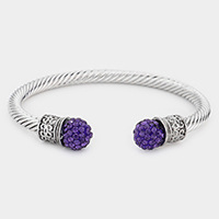 Shamballa Ball Tip Cuff Bracelet