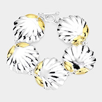 Shell Link Toggle Bracelet