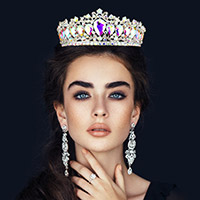 Teardrop Stone Accented Crown Tiara