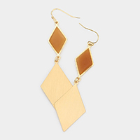 Double Rhombus Link Dangle Earrings