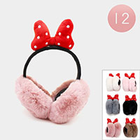 12PCS - Foldable Bow Plush Earmuffs