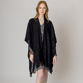 Solid Crochet Ruana Poncho