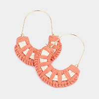 Woven Raffia Accented Dangle Earrings