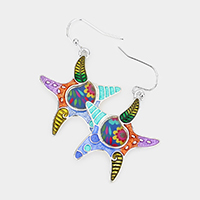 Pattern Detailed Starfish Dangle Earrings