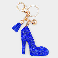 Bling Stiletto Heel Tassel Keychain